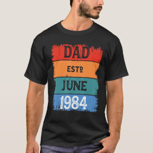 T-shirt Papa Est 1984 Fier Papa Grand-père Amour Meilleur 