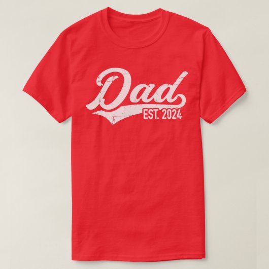 T-shirt Papa est 2024 faire-part de grossesse (Design devant)