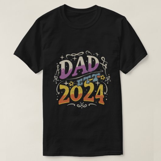 T-shirt papa est 2024, Promu À Daddy Est. 2024 (Design devant)