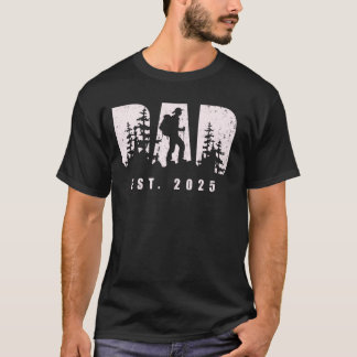 T-shirt Papa Est 2025 Randonnée Papa To Be New Baby Papa P