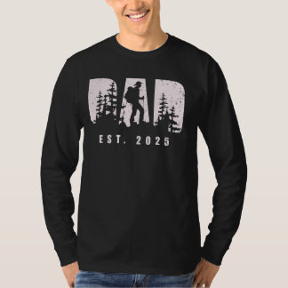 T-shirt Papa Est 2025 Randonnée Papa To Be New Baby Papa P
