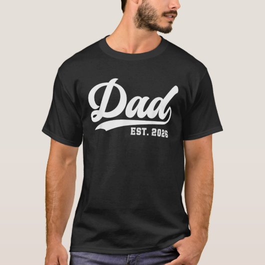 T-shirt Papa Est 2026 Promu À Papa 2026 Papa 2026 (Devant)