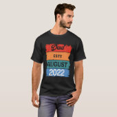 T-shirt Papa Est Août 2022 Fier Papa Best Daddy Classic (Devant entier)