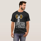T-shirt Papa Est Fini ! Exercice de gym Body Builder (Devant entier)