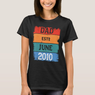 T-shirt Papa Est Juin 2010 Papa Fier Grand-père Meilleur P