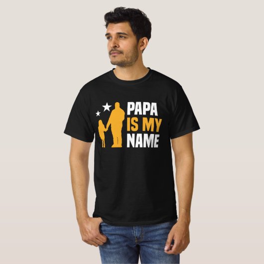 T-shirt Papa est mon nom Hommes (Devant entier)