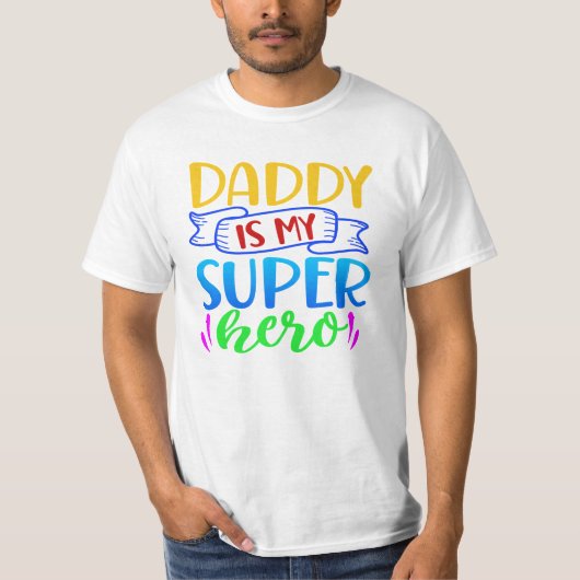 T-shirt Papa Est Mon Super Héros (Devant)