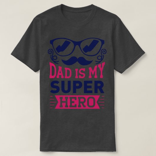 T-shirt Papa Est Mon Super Héros Papa Et Fille Amour (Design devant)