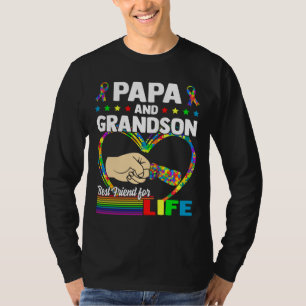 T-shirt Papa Et Grandson Meilleur Ami Pour La Vie Autisme 