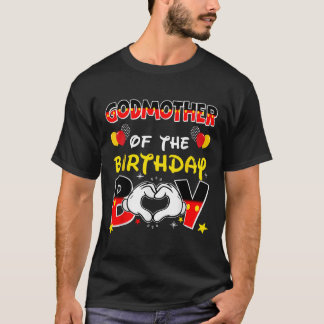 T-shirt Papa Et Maman Godmère De L'Anniversaire Garçon Fam