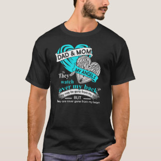 T-shirt Papa Et Maman, Mes Anges, Ils Surveillent Mon Dos