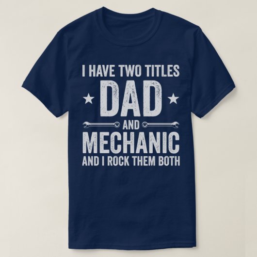 T-shirt Papa et mécanicien Funny Garage Fixation s Père (Design devant)