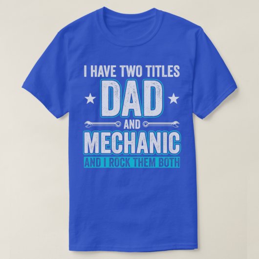 T-shirt Papa et mécanicien Funny Garage Fixation voitures  (Design devant)