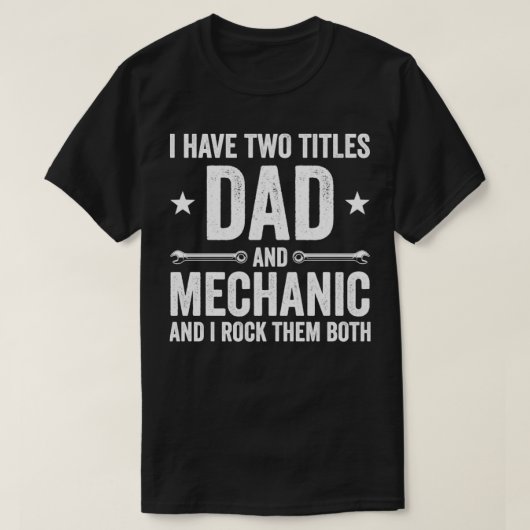 T-shirt Papa et mécanicien Funny Garage Fixation voitures  (Design devant)
