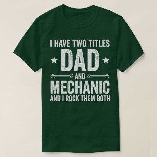 T-shirt Papa et mécanicien Funny Garage Fixation voitures  (Design devant)