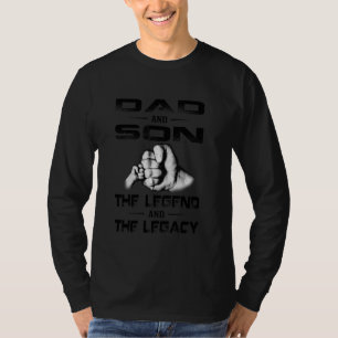 T-shirt Papa Et Son Fils La Légende Et L'Héritage Drôle Po