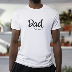 T-Shirt Papa Établi en Écriture Noire