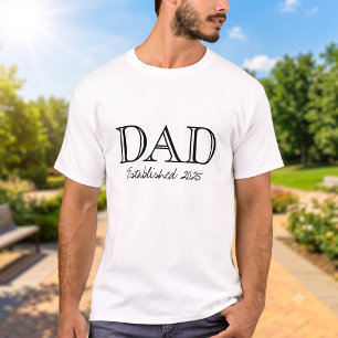 T-shirt Papa établi gras noir blanc