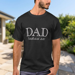 T-shirt Papa établi gras texte blanc noir