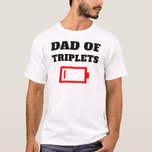 T-shirt Papa Fatigué De Triplets Père Avec Des Bébés T
