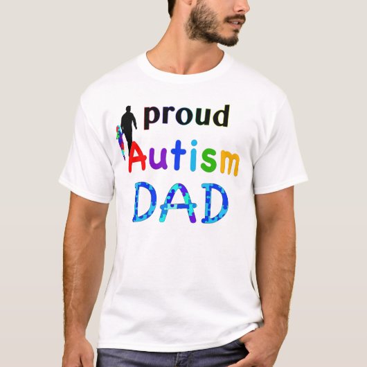 T-shirt Papa fier d'autisme (Devant)