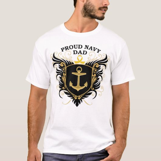 T-shirt Papa fier de marine (Devant)