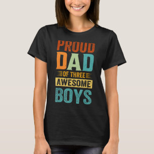 T-shirt Papa fier de trois garçons merveilleux Fête des pè