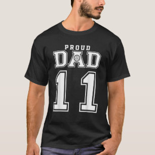 T-shirt Papa fier de volleyball personnalisé numéro 11