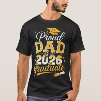 T-shirt Papa Fier D'un Diplômé De La Promotion 2026 Senior