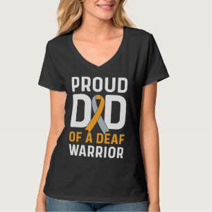 T-shirt Papa fier d'un guerrier sourd Langue des signes AS