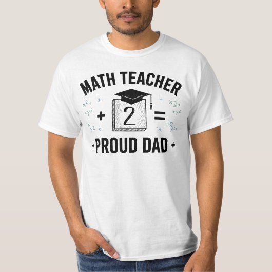 T-shirt Papa fier d'un professeur de mathématiques (Devant)