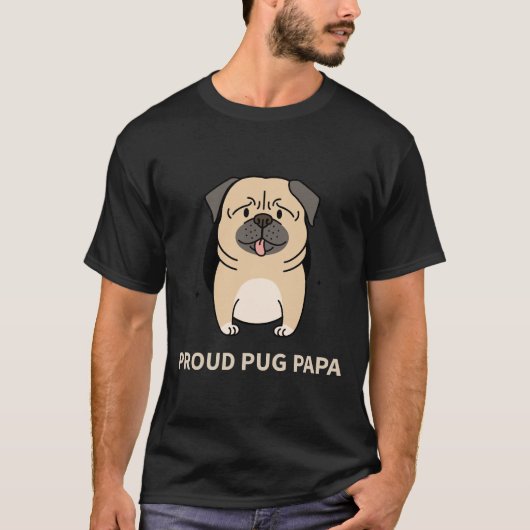 T-shirt Papa fièrement Pug 403 (Devant)