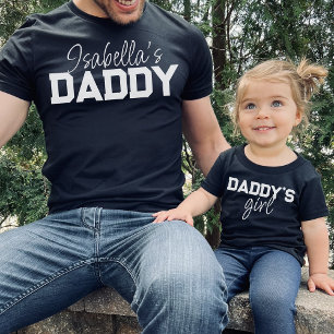 T-shirt Papa Fils Fille Nom Père Enfant Correspondance