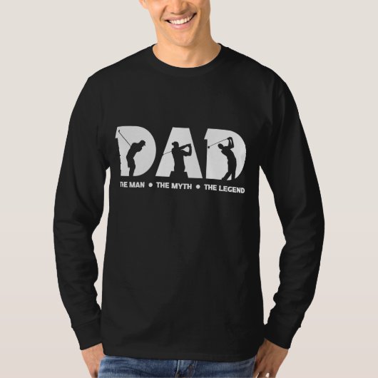 T-shirt Papa for Men The Man The Myth The Legend Golfer Gi (Devant)