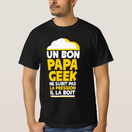 T-shirt Papa Geek Bière Pression (Devant)