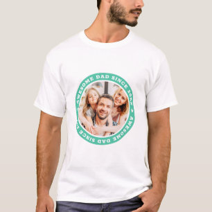T-shirt Papa génial depuis 20XX Photo simple moderne