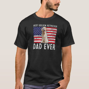 T-shirt Papa Golden Retriever Drapeau Américain Usa Chien