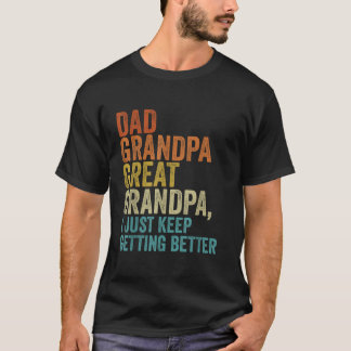 T-shirt Papa Grand Papy Grand Papi Retro Pères Vintages Da