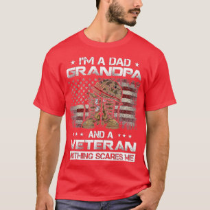 T-shirt Papa Grand-Père Et Un Vétéran Fier Papa Américain 