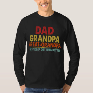 T-shirt Papa Grand-Père Grand-Père Des Grands-Enfants