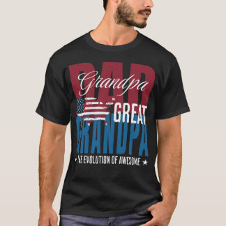 T-shirt Papa grand-père grand-père L'évolution de stupéfia