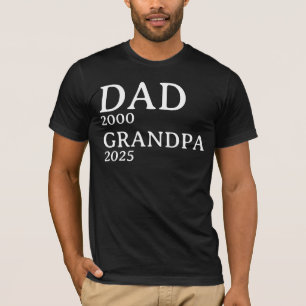 T-shirt Papa Grand-Père Personnalisé Années Personnalisées