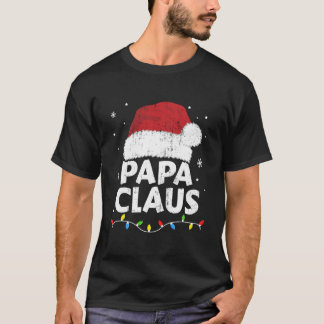 T-shirt Papa Grandpa Claus Lights Family Pajama