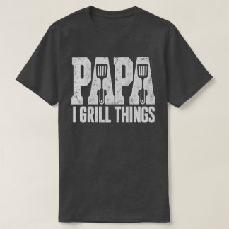 T-shirt Papa Grill BBQ Papa Chef Grillade Vintage Fête des
