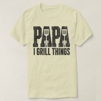 T-shirt Papa Grill BBQ Papa Chef Grillade Vintage Fête des