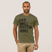 T-shirt Papa Grill Master Hero - Drôle Papa Grilling (Devant entier)