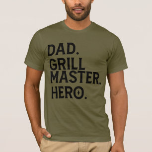 T-shirt Papa Grill Master Hero - Drôle Papa Grilling