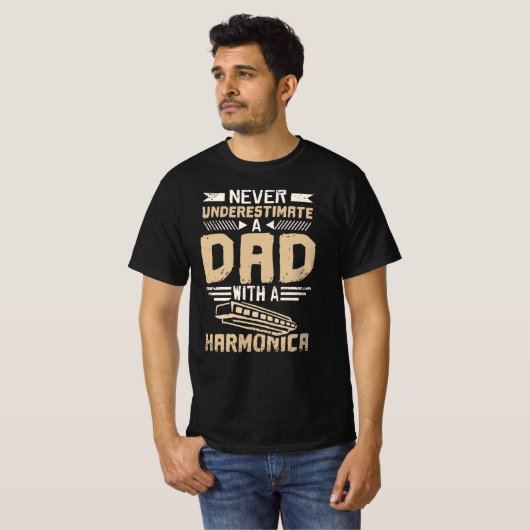 T-shirt Papa harmonica (Devant entier)