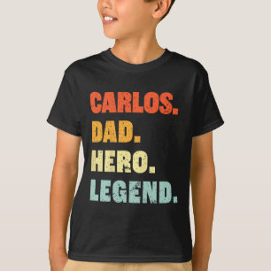T-shirt Papa Hero Legend Personnalisé Nom Pères D