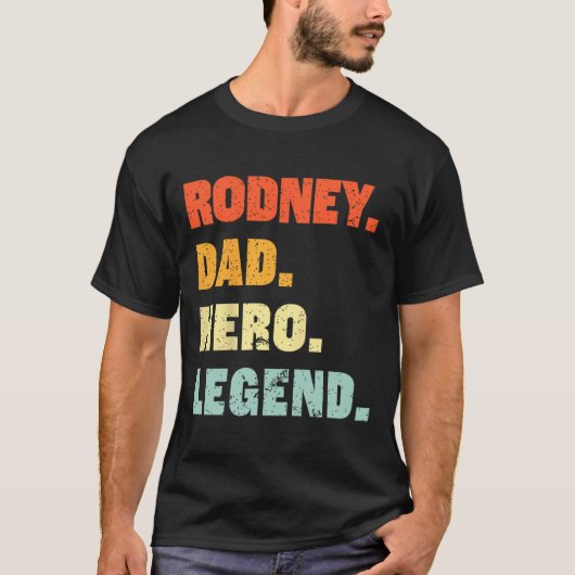 T-shirt Papa Hero Legend Personnalisé Nom Pères D (Devant)